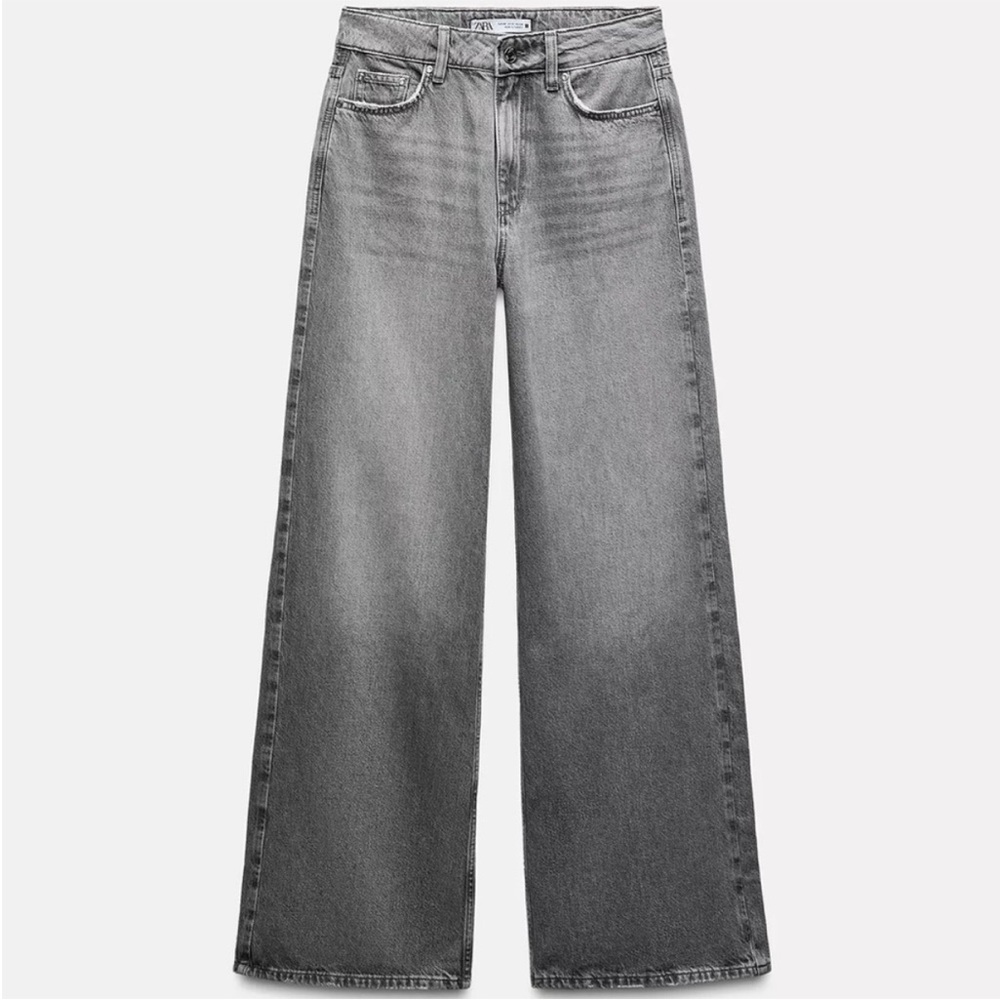 NWT ZARA WIDE LEG GREY JEANS